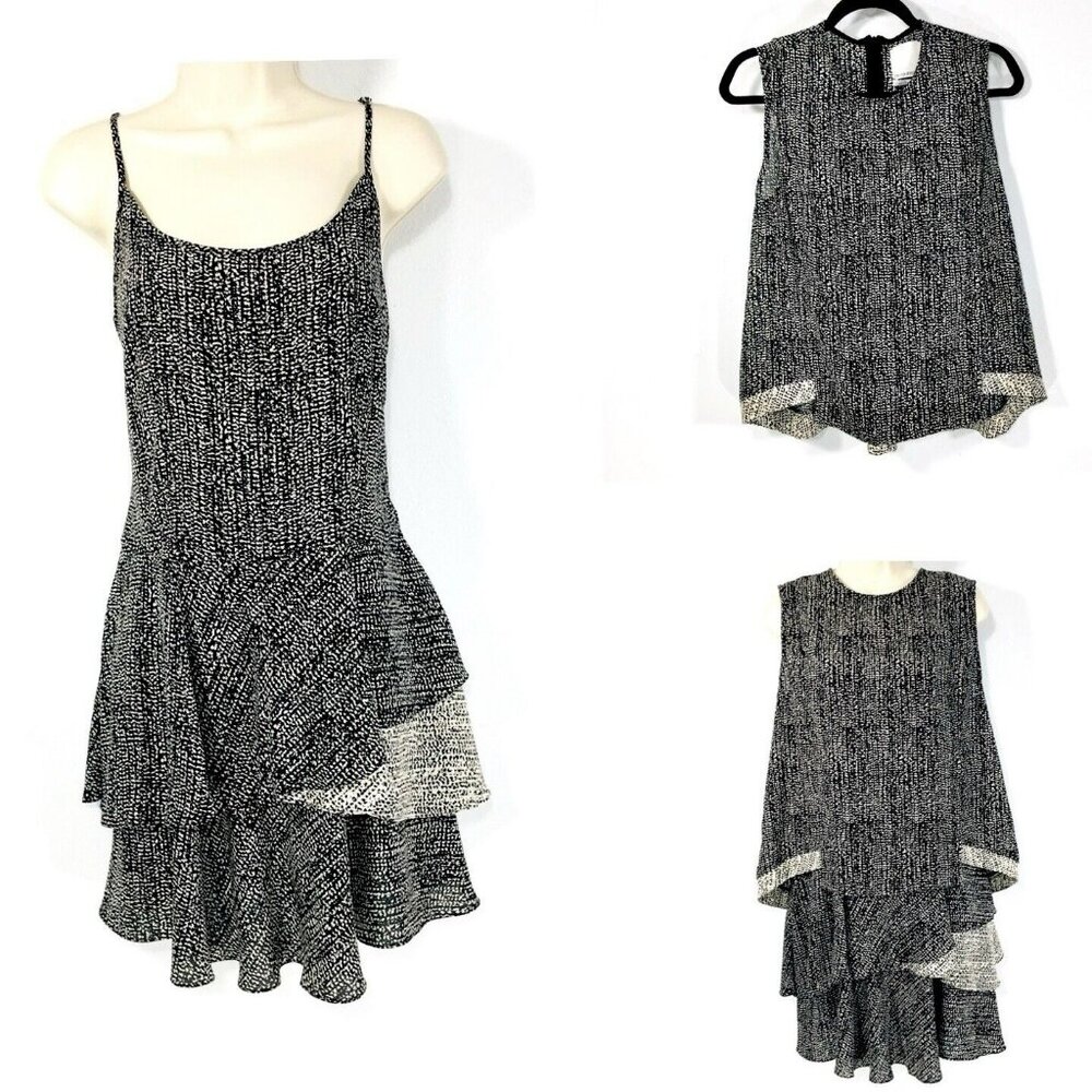 Prose & Poetry 2 Piece Set Dress & Top Sz M Asymmetrical Hem Tiered Ruffle